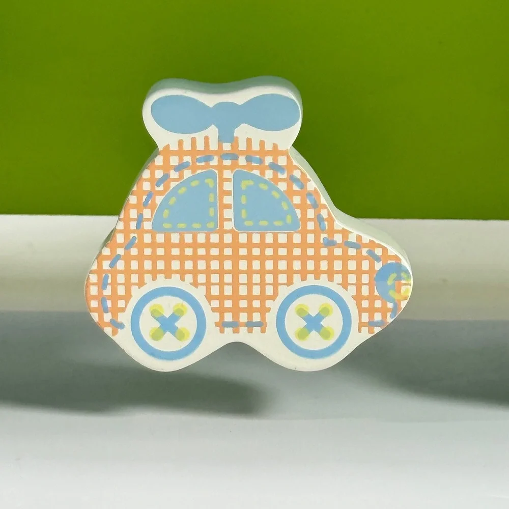 Wood Blue & Green Transportation Peg Holder Wall Shelf 12